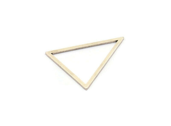 Antique Silver Triangle Charm, 6 Antique Silver Plated Brass Triangles Charms (34x34x27mm) Bs-1306 H0483