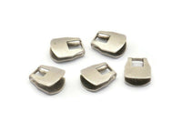 Silver Chain Ends, 10 Antique Silver Plated Brass End Caps For Soldering To Snake Chain Ends B0054 H0513