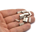 Rectangle Tube Beads, 24 Antique Silver Plated Brass Rectangle Shaped Tubes (12x5x3mm) A0648 H0539