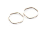 Antique Silver Circle Rings, 12 Antique Silver Plated Brass Wavy Circle Rings, Charms (20x0.80x1.5mm) E192 H0551