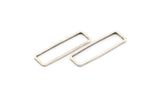 Gümüş Dikdörtgen Konnektör, 24 Antik Gümüş Kaplama Pirinç Dikdörtgen Konnektör (8x26x0,8 mm) D0331 H0649