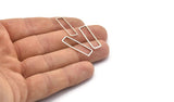 Gümüş Dikdörtgen Konnektör, 24 Antik Gümüş Kaplama Pirinç Dikdörtgen Konnektör (8x26x0,8 mm) D0331 H0649