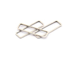 Gümüş Dikdörtgen Konnektör, 24 Antik Gümüş Kaplama Pirinç Dikdörtgen Konnektör (8x26x0,8 mm) D0331 H0649