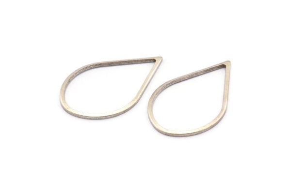 Silver Drop Connector, 25 Antique Silver Plated Brass Drop Connectors (29x18x1mm) A1705 H0601