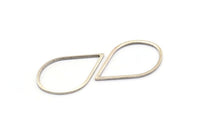 Silver Drop Connector, 25 Antique Silver Plated Brass Drop Connectors (29x18x1mm) A1705 H0601