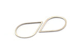 Silver Drop Connector, 25 Antique Silver Plated Brass Drop Connectors (29x18x1mm) A1705 H0601