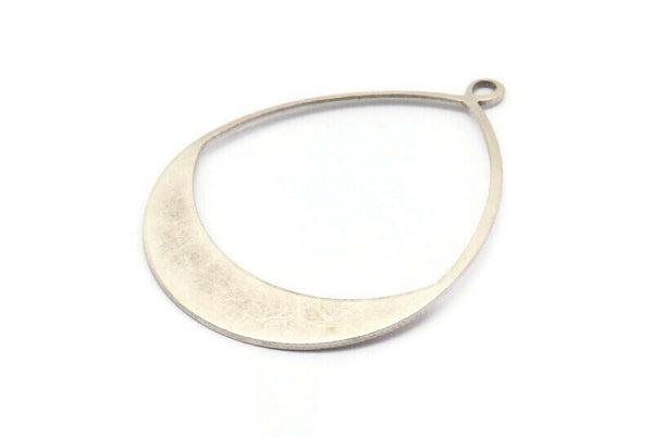 Antique Silver Drop Earring, 3 Antique Silver Plated Brass Drop Earring Charms With 1 Loop, Pendants, Findings (49x36x0.8mm) E036 H0595