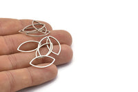 Silver Marquise Ring, 50 Antique Silver Plated Brass Marquise Ring, Connector, Charms (11x22x0.80mm) D0042 H0655