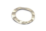 Silver Connector Rings, 6 Antique Silver Plated Brass Wavy Connector Rings (37mm) D0591 H0700