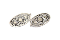 Silver Ethnic Pendant, 2 Antique Silver Plated Brass Ethnic Pendants With 1 Loop, Earring Findings, Charms (45x25x1.1mm) E176 H0670