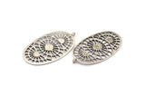 Silver Ethnic Pendant, 2 Antique Silver Plated Brass Ethnic Pendants With 1 Loop, Earring Findings, Charms (45x25x1.1mm) E176 H0670
