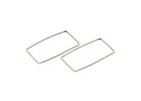 Silver Rectangle Connector, 12 Antique Silver Plated Brass Rectangle Connectors (20x40x1mm) D0332 H0628
