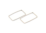 Silver Rectangle Connector, 12 Antique Silver Plated Brass Rectangle Connectors (20x40x1mm) D0332 H0628