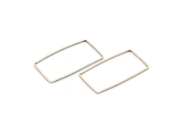 Silver Rectangle Connector, 12 Antique Silver Plated Brass Rectangle Connectors (20x40x1mm) D0332 H0628