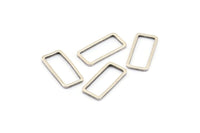 Silver Rectangle Connector, 50 Antique Silver Plated Brass Open Rectangle Connectors (7x15x0.8mm) D0326 H0667