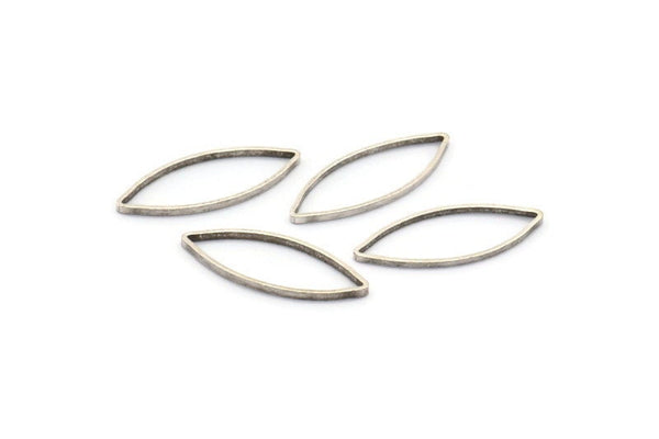 Silver Marquise Ring, 50 Antique Silver Plated Brass Marquise Ring, Connector, Charms (7x19x0.5mm) D0044 H0668