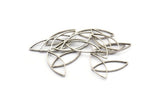 Silver Marquise Ring, 50 Antique Silver Plated Brass Marquise Ring, Connector, Charms (7x19x0.5mm) D0044 H0668