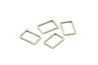 Silver Rectangle Connector, 50 Antique Silver Plated Brass Rectangle Connectors, Charm (9x13x0.8mm) D0327 H0647