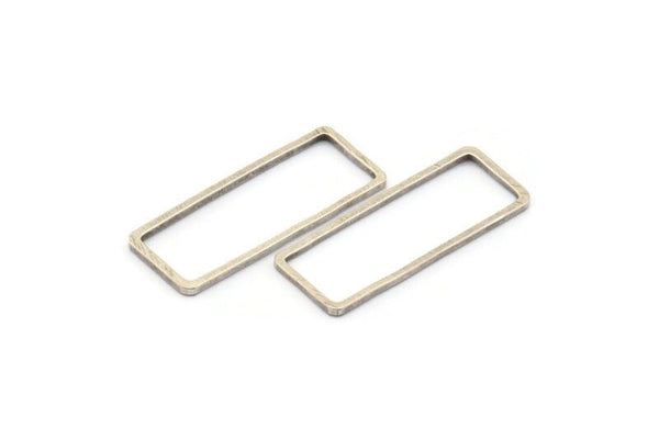 Silver Rectangle Connector, 24 Antique Silver Plated Brass Rectangle  Connectors (9x24x0.8mm) D0329 H0665