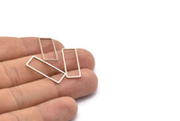 Silver Rectangle Connector, 24 Antique Silver Plated Brass Rectangle  Connectors (9x24x0.8mm) D0329 H0665