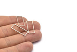 Silver Rectangle Connector, 24 Antique Silver Plated Brass Rectangle  Connectors (9x24x0.8mm) D0329 H0665