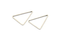 Silver Triangle Charm, 24 Antique Silver Plated Brass Open Triangle Ring Charms (20x26x1mm) Bs 1026 H0666