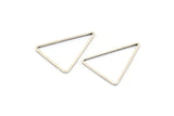 Silver Triangle Charm, 24 Antique Silver Plated Brass Open Triangle Ring Charms (20x26x1mm) Bs 1026 H0666