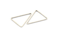 Silver Triangle Charm, 24 Antique Silver Plated Brass Open Triangle Ring Charms (20x26x1mm) Bs 1026 H0666