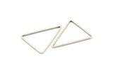 Silver Triangle Charm, 24 Antique Silver Plated Brass Open Triangle Ring Charms (20x26x1mm) Bs 1026 H0666