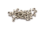 Silver Parrot Clasp, 24 Antique Silver Plated Brass Lobster Claw Clasps (10x5mm) A0364 H0695