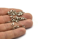 Silver Parrot Clasp, 24 Antique Silver Plated Brass Lobster Claw Clasps (10x5mm) A0364 H0695