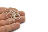 Wire Ear Hoops, 48 Antique Silver Plated Brass Wire Hoops, Earring Findings (15x0.8mm) E107 H0703