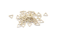 Silver Triangle Charm, 50 Antique Silver Plated Brass Open Triangle Ring Charms (8x0.8mm) D0276 H0661