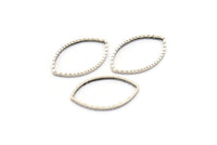 Silver Marquise Ring, 25 Antique Silver Plated Brass Oval Faceted Ring, Connector, Charms (21x13x0.90mm) N0534 H0623