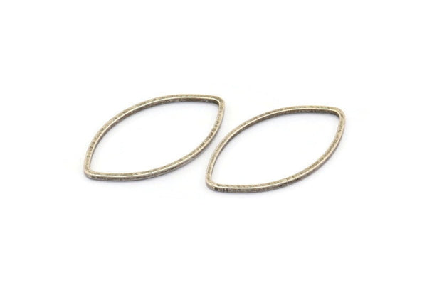 Silver Marquise Ring, 25 Antique Silver Plated Brass Marquise Ring, Connector, Charms (14x25x0.9mm) D0064 H0648