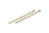 Silver Necklace Pendant, 12 Antique Silver Plated Brass Bars With 1 Hole (55x3x1mm) Brc 154--A0826  A0907 H0735