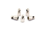 Silver End Cap, 50 Antique Silver Plated Brass End Caps, Cord Tip Cord Ends (8x4mm) Bs-1659 H0742
