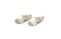 Silver Wavy Charm, 12 Antique Silver Plated Brass Wavy Charms With 1 Hole (21x10x0.80mm) D0582 H0747