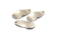Silver Wavy Charm, 12 Antique Silver Plated Brass Wavy Charms With 1 Hole (21x10x0.80mm) D0582 H0747