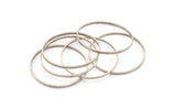 Silver Circle Connectors - 12 Antique Silver Plated Brass Circle Connectors (35x0.8x2mm) D0315 H0634