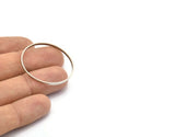 Silver Circle Connectors - 12 Antique Silver Plated Brass Circle Connectors (35x0.8x2mm) D0315 H0634