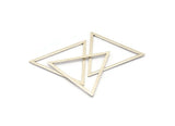 Gümüş Üçgen Charm, 4 Antik Gümüş Kaplama Pirinç Üçgen (39x35x1mm) E079 H0621