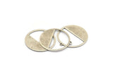 Silver Round Charms, 8 Antique Silver Plated Brass Round Charms With 1 Loop, Pendants, Earrings, Findings (26x0.80mm) D0595 H0754