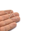 Silver Triangle Charm, 50 Antique Silver Plated Brass Triangle Charms (24x0.6x0.9mm) D0065 H0645