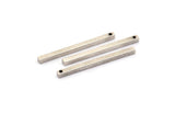 Tiny Necklace Bar, 12 Antique Silver Plated Brass Bars With 1 Hole, Necklace, Earring Findings (2x30mm) BS 1751 H0676