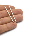 Geometric Tube Beads, 12 Antique Silver Plated Brass Huge Square Tubes (2x50mm) Bs 1571 H0681