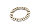 Silver Oval Charm, 4 Antique Silver Plated Brass Wavy Oval Connectors With 2 Holes, Findings (33x28x1mm) D917 H0779