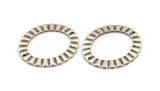 Silver Oval Charm, 4 Antique Silver Plated Brass Wavy Oval Connectors With 2 Holes, Findings (33x28x1mm) D917 H0779