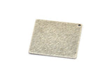 Silver Square Charm, 4 Antique Silver Plated Brass Textured Square Stamping Blanks With 1 Hole, Pendants, Earrings (25x0.80mm) D0796 H0768