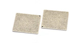 Silver Square Charm, 4 Antique Silver Plated Brass Textured Square Stamping Blanks With 1 Hole, Pendants, Earrings (25x0.80mm) D0796 H0768